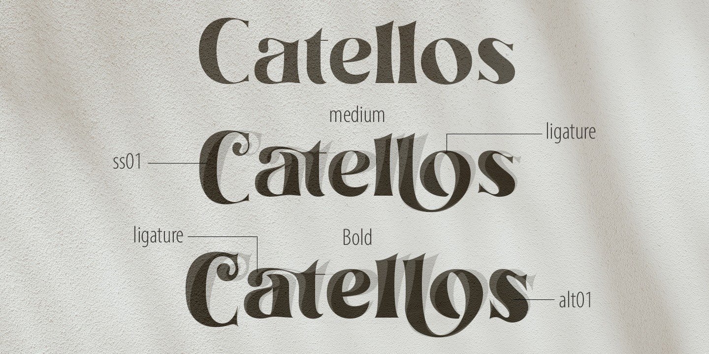 Przykład czcionki Catellos Bold Italic